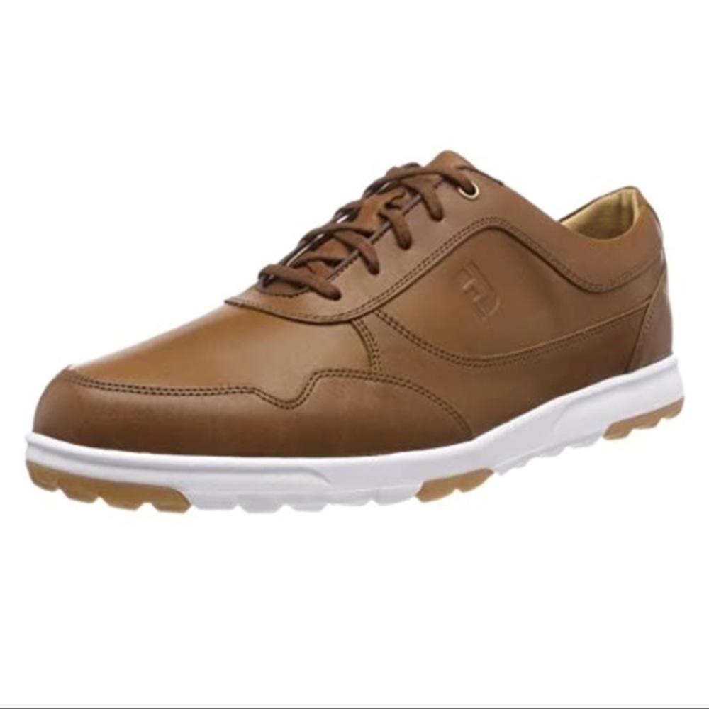 FootJoy Men’s FJ Brown Distressed Genuine Leather Spike-less Golf Casual Shoes